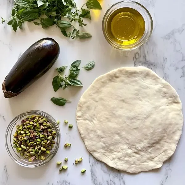 Les ingrédients pour Tarte Fine d’Aubergine,