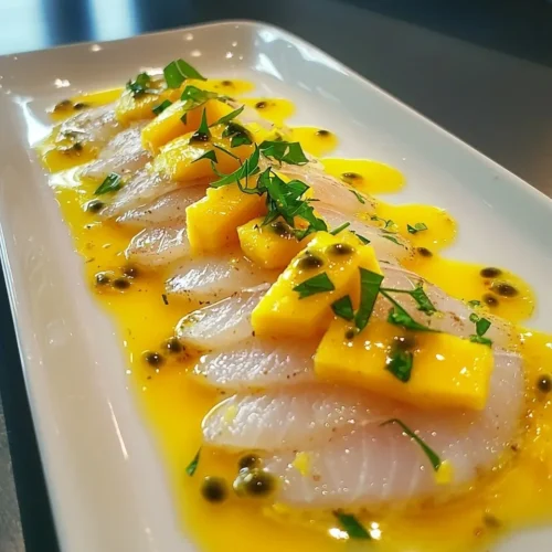 Carpaccio de Daurade à la Mangue Exquis 5 Carpaccio de Daurade à la Mangue