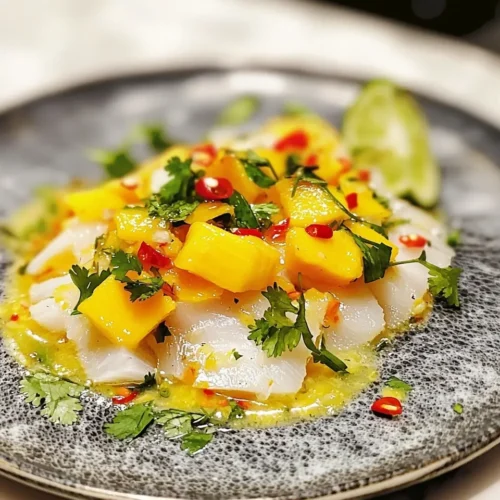 Ceviche de Daurade à la Mangue & Lait de Coco 5 Ceviche de Daurade à la Mangue
