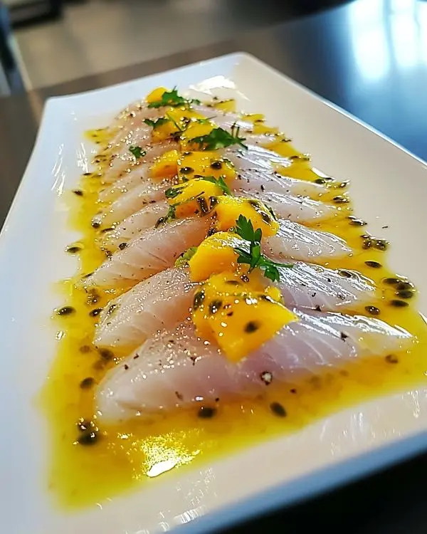 Carpaccio de Daurade à la Mangue Exquis 3 La recette Carpaccio de Daurade à la Mangue