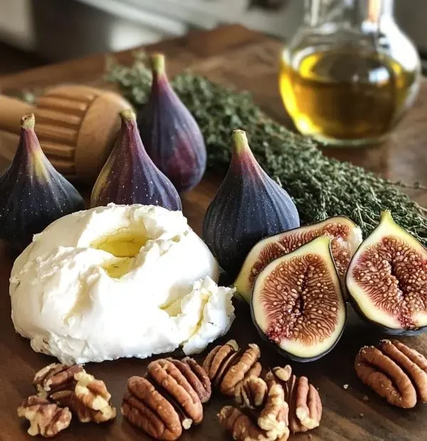 Carpaccio de Figues, Burrata Crémeuse 2 Les ingrédients pour Carpaccio de figues, burrata crémeuse, noix de pécan caramélisées