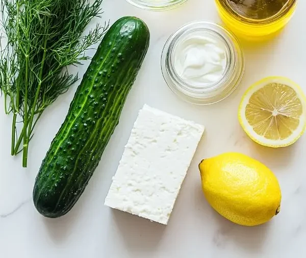 Salade de Concombre Façon "Smash" Fraîche 2 Les ingrédients pour Salade de Concombre