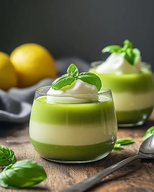 Île Flottante Salée Révolutionnaire 2 Recette Blancs en Neige au Basilic sur Velouté Froid de Tomates Vertes