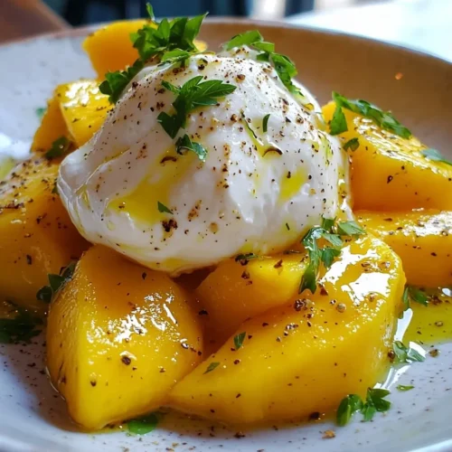 Burrata Crémeuse sur Mangue Rôtie 5 Recette Burrata Crémeuse sur Mangue Rôtie