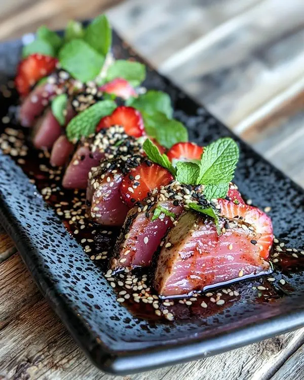 Tataki de Thon aux Fraises Explosif 4 Recette Tataki de Thon aux Fraises