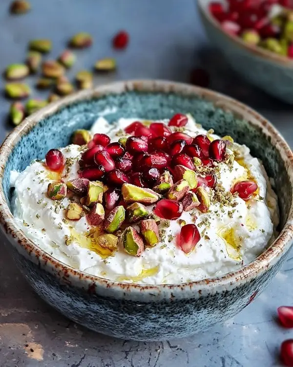 Recette Crème de Feta Fouettée au Za'atar, Grenade & Pistaches